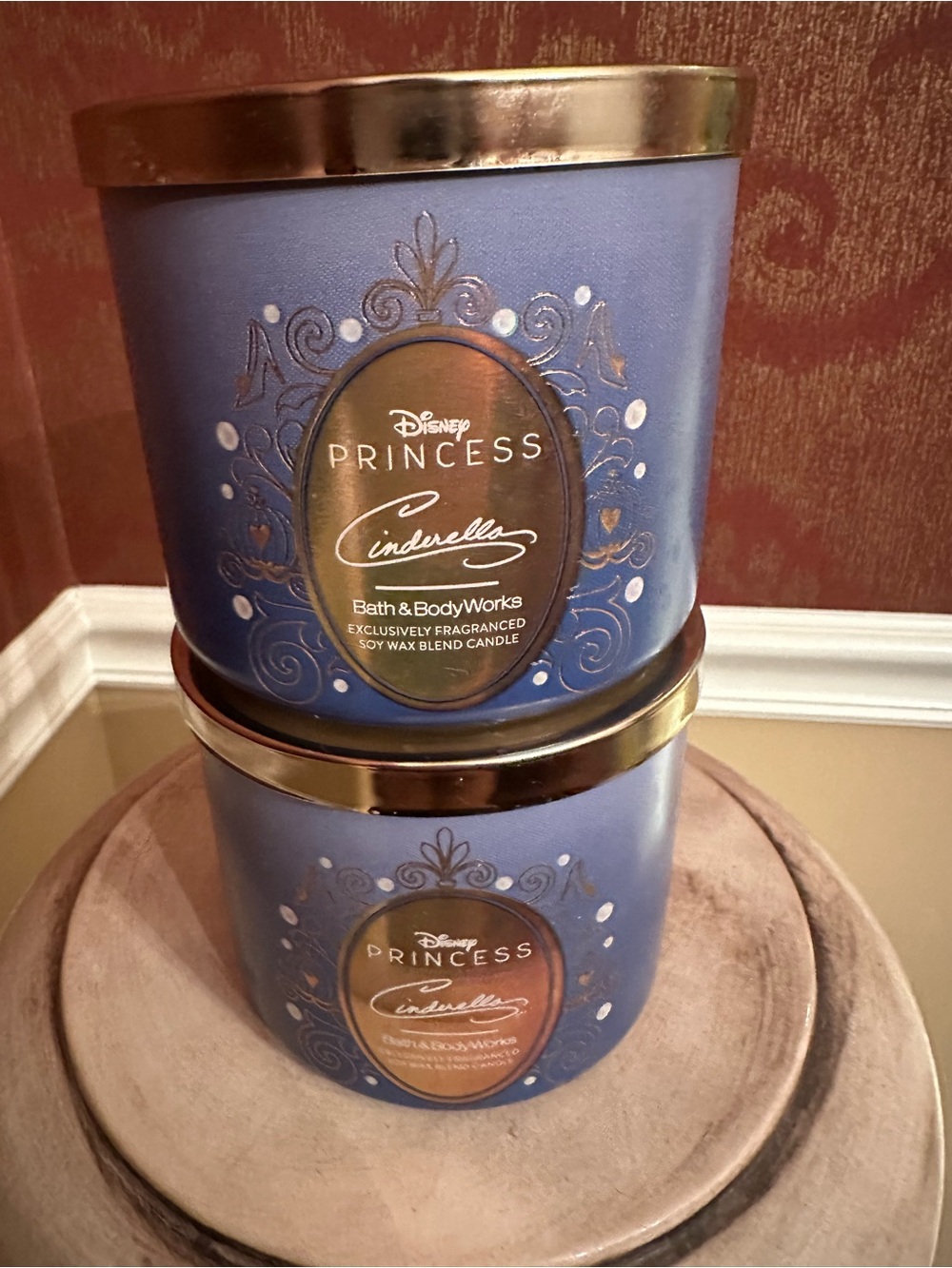 Cinderella Bath & Body Works Blue Double-Wick Scented Candle Set